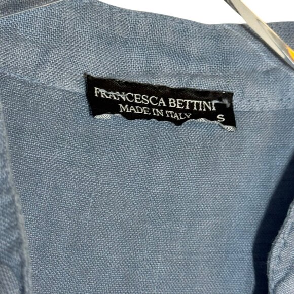 Francesca Bettini Linen Sleeveless Tops Lot of 2 Size Small Blue & Sage Italy - Picture 7 of 13